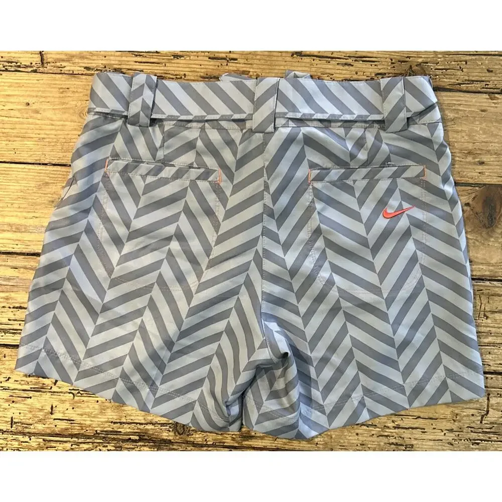 Nike Golf Women’s Gray Striped Tie Waist Golf Shorts Size 4